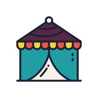 circus tent icon. vector filled color icon for your website, mobile, presentation, and logo design.