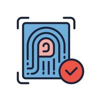 fingerprint icon. vector filled color icon for your website, mobile, presentation, and logo design.