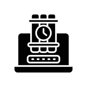 hacker bomb icon. vector glyph icon for your website, mobile, presentation, and logo design.