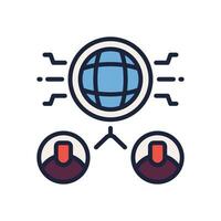 global connection icon. vector filled color icon for your website, mobile, presentation, and logo design.