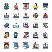 Hacker Attack icon pack for your website design, logo, app, and user interface. Hacker Attack icon filled color design. Vector graphics illustration and editable stroke.