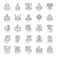 Hacker Attack icon pack for your website design, logo, app, and user interface. Hacker Attack icon outline design. Vector graphics illustration and editable stroke.