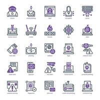 Hacker Attack icon pack for your website design, logo, app, and user interface. Hacker Attack icon dual tone design. Vector graphics illustration and editable stroke.