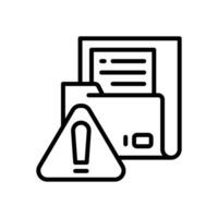 folder alert icon. vector line icon for your website, mobile, presentation, and logo design.