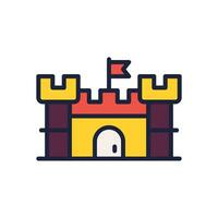 castle icon. vector filled color icon for your website, mobile, presentation, and logo design.