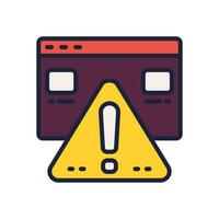 website warning icon. vector filled color icon for your website, mobile, presentation, and logo design.
