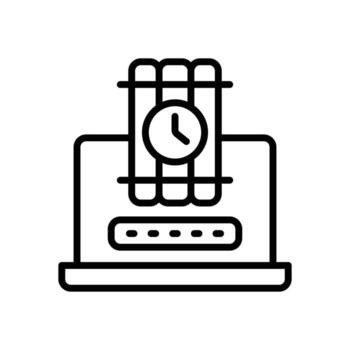 hacker bomb icon. vector line icon for your website, mobile, presentation, and logo design.