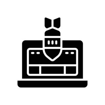 hacker attack icon. vector glyph icon for your website, mobile, presentation, and logo design.