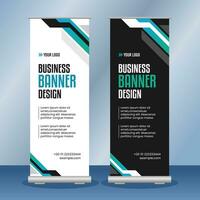 Business roll up stand banner template design vector