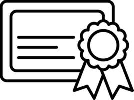 certificado contorno vector ilustración icono