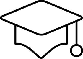 graduation hat Outline vector illustration icon
