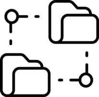 Shared folder Outline vector illustration icon