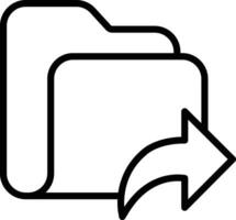 forward folder Outline vector illustration icon