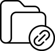Linked Folder Outline vector illustration icon