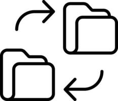 Merge Folders Outline vector illustration icon