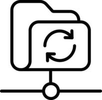 Synchronizing folder Outline vector illustration icon