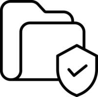 Security Folder Outline vector illustration icon