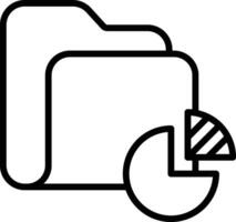 folder storage graph Outline vector illustration icon