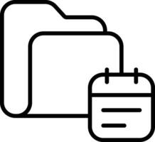Folder date Outline vector illustration icon