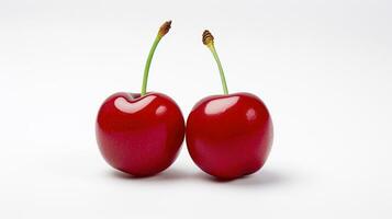 AI generated Cherry on White Background. Fresh, Healthy, Healthy Life, Fruit, Berry photo