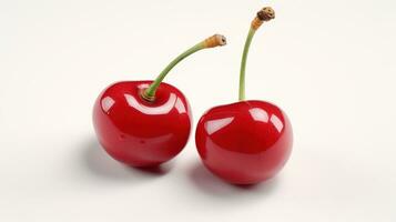 AI generated Cherry on White Background. Fresh, Healthy, Healthy Life, Fruit, Berry photo