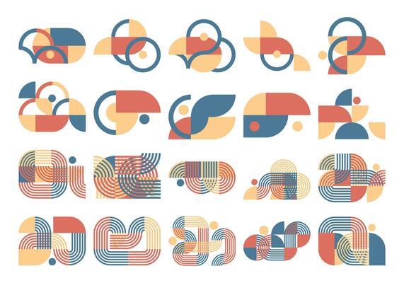 Abstract Bauhaus Shape Element Object