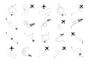 Airplane Dotted Line Element Set vector