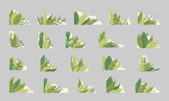 Aesthetic Plant Corner Element Object vector