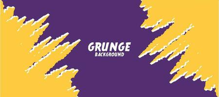 grunge background with purple and yellow paint strokes vector