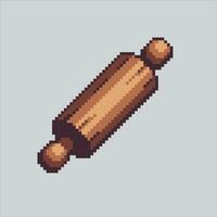 Pixel art illustration Rolling Pin. Pixelated Rolling Pins. Kitchen Rolling Pins pixelated for the pixel art game and icon for website and video game. old school retro. vector