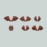 Pixel art illustration Devil Wings. Pixelated Wings. Animation asset Devil Wings pixelated for the pixel art game and icon for website and video game. old school retro. vector