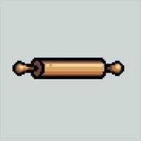 Pixel art illustration Rolling Pin. Pixelated Rolling Pins. Kitchen Rolling Pins pixelated for the pixel art game and icon for website and video game. old school retro. vector