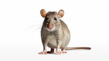 AI generated Rat on White Background. Animal, Mammal photo