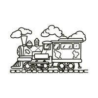 Coloring book High speed train on rails vector