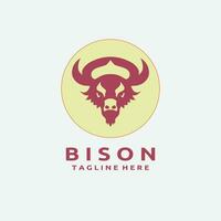 Bison head logo design vector template.
