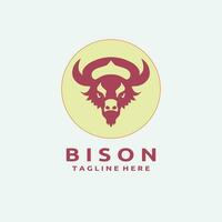 Bison head logo design vector template.