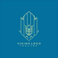 vikingo logo diseño vector modelo.