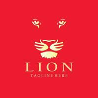 Lion face logo design template vector