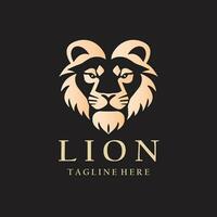 Lion head logo design vector template.