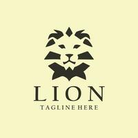 Lion face logo design template vector