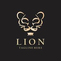 Lion head logo design vector template.