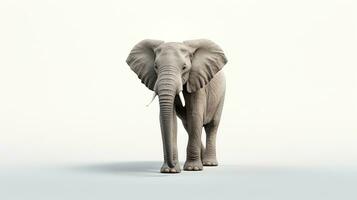 AI generated Elephant on White Background. Animal, Mammal, Wildlife, Safari photo