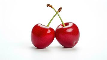 AI generated Cherry on White Background. Fresh, Healthy, Healthy Life, Fruit, Berry photo