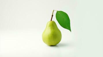 AI generated Pear with Leaf on White Background. Fresh, Healthy, Healthy Life, Fruit photo