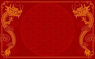 Happy chinese new year 2024 the dragon zodiac sign with asian elements  paper cut style on color background. vector