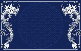 Happy chinese new year 2024 the dragon zodiac sign with asian elements  paper cut style on color background. vector