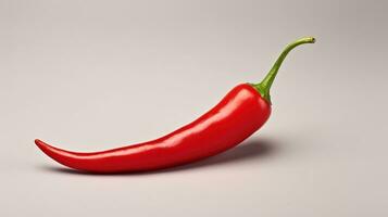 AI generated Red Hot Chili Pepper on White Background. Vegetable, Vegetarian, Cook, Spice, Spicy photo