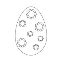 Easter egg drawn in doodle style on white background. vector