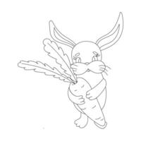 un Pascua de Resurrección conejito dibujos animados Conejo participación un gigante Pascua de Resurrección huevo ilustración vector