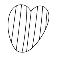 Simple doodle heart. Hand drawn heart isolated on white background. Symbol of Valentine Day. Vector illustration.